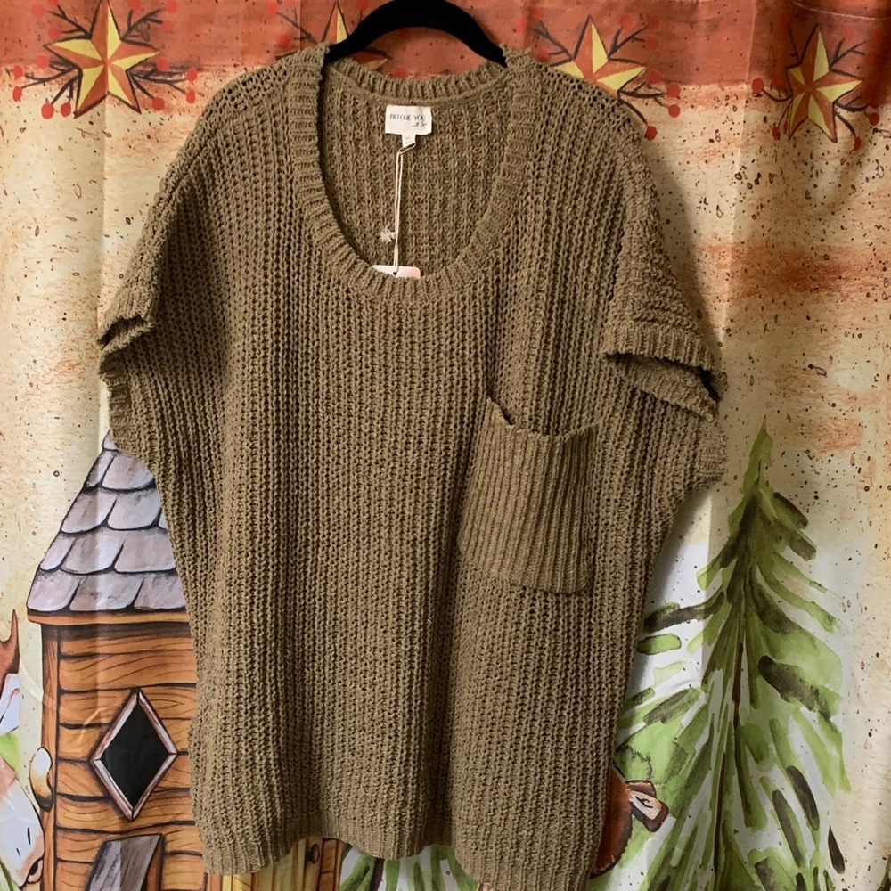 Chunky Knit Sweater with Pocket